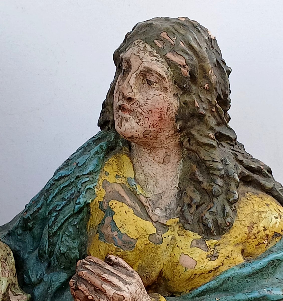 'Compianto su Cristo morto'.  Scultura terracotta dipinta, datata 1627,  firmata Antonio Dalrè-photo-3