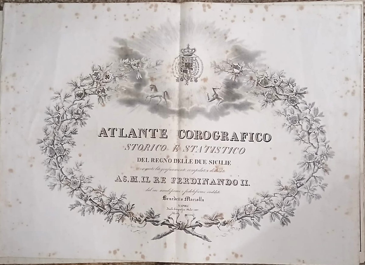 'Regno delle due Sicilie' di Benedetto Marzolla, dedicato a Ferdinando II. Opera in folio