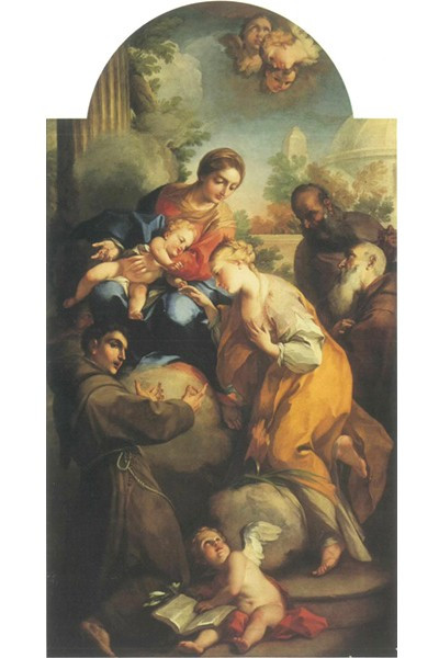 Antonio Balestra- (Verona 1666-1740) Bozzetto del dipinto 'Matrimonio Mistico di S.Caterina'-photo-3