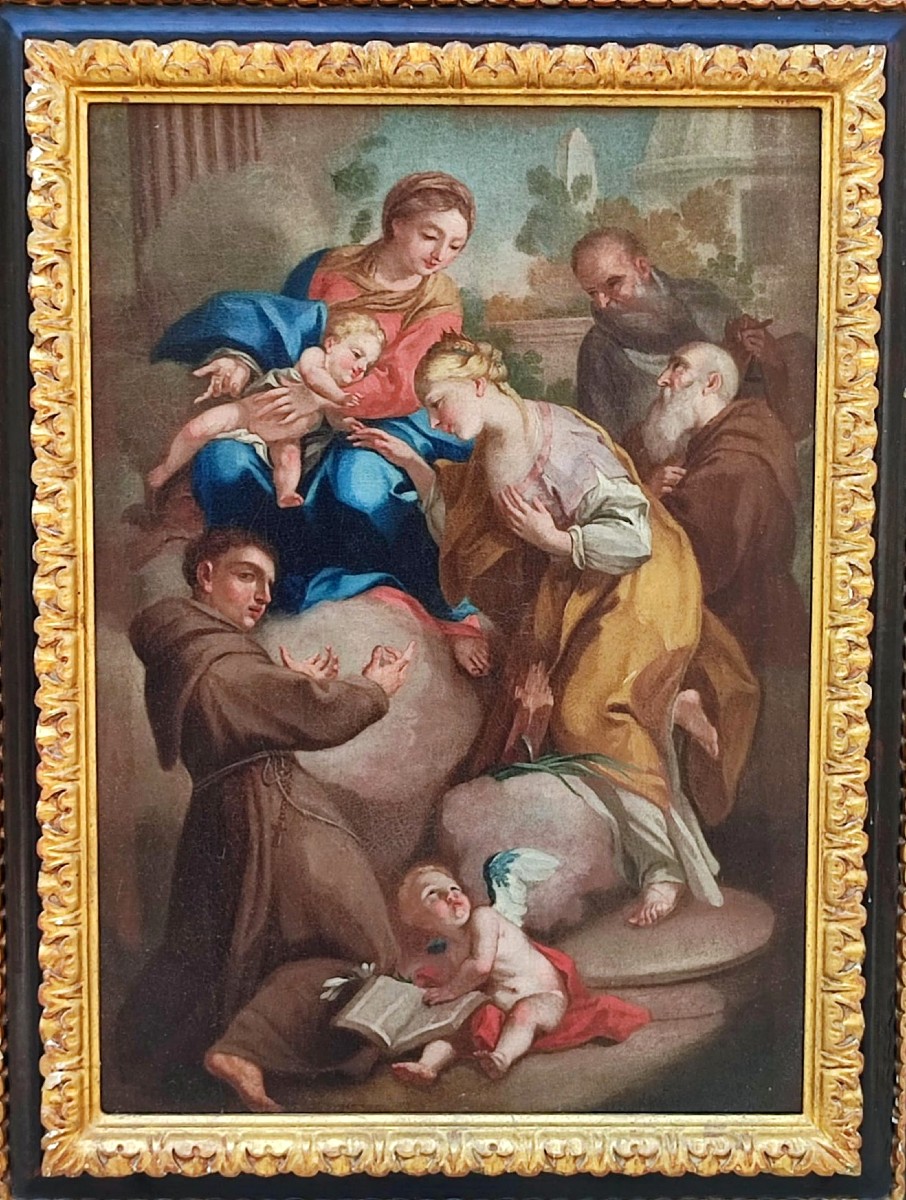 Antonio Balestra- (Verona 1666-1740) Bozzetto del dipinto 'Matrimonio Mistico di S.Caterina'-photo-3