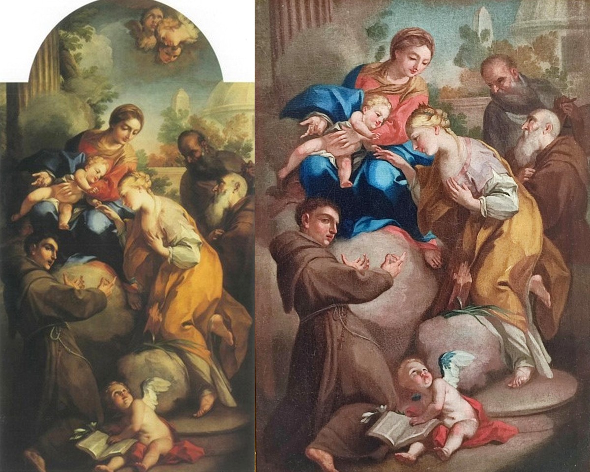 Antonio Balestra- (Verona 1666-1740) Bozzetto del dipinto 'Matrimonio Mistico di S.Caterina'