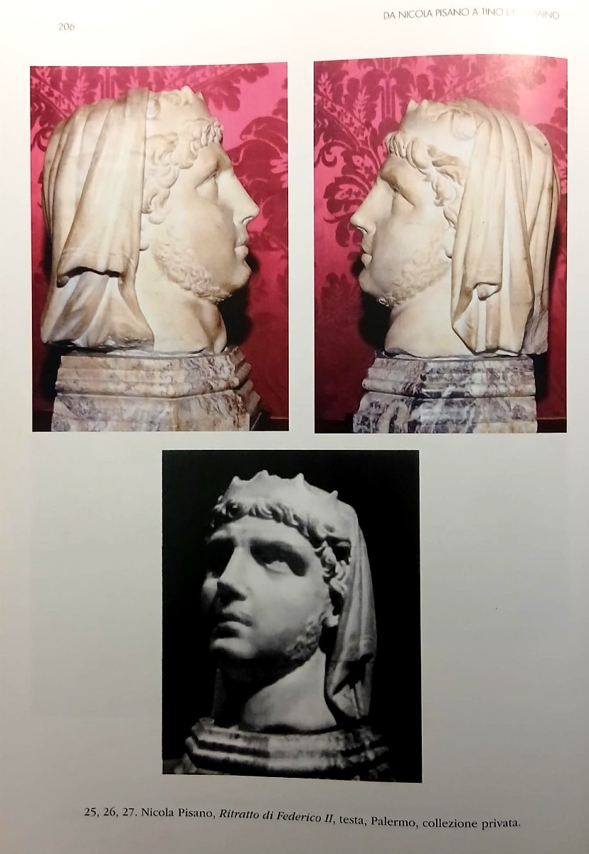 Federico II coronato. Scultura in marmo di Nicola Pisano. Scultura gotica italiana.-photo-4