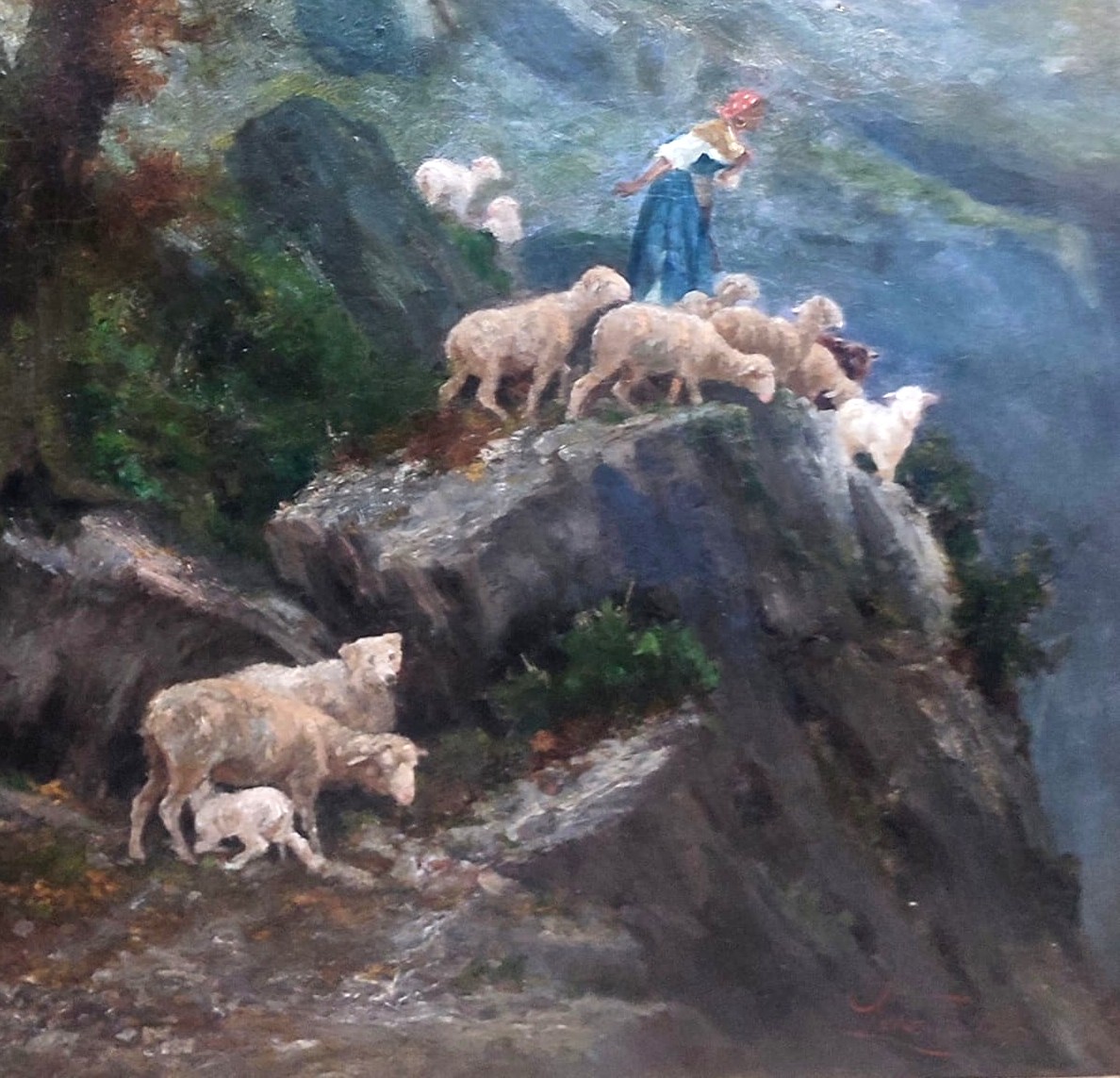 Antonino Leto 'Pascolando su monte Solaro'. Opera ad olio su tela di cm.145x122.-photo-2