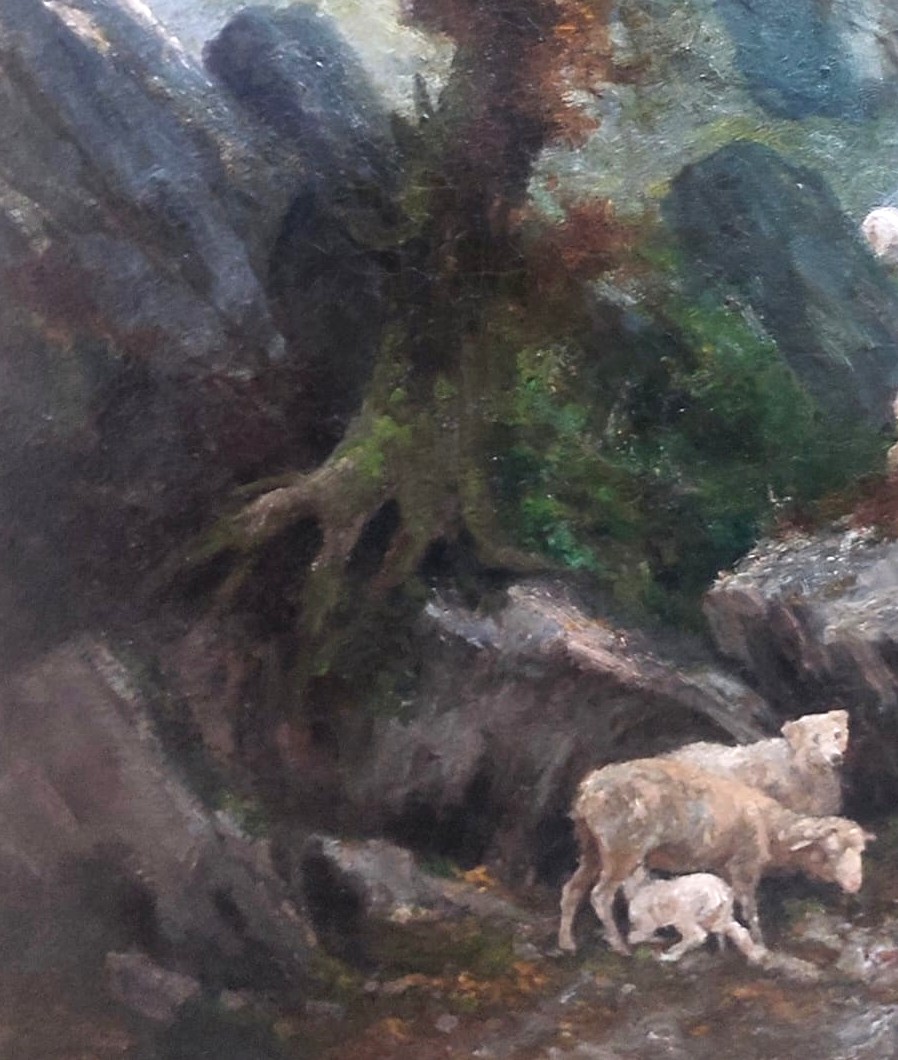 Antonino Leto 'Pascolando su monte Solaro'. Opera ad olio su tela di cm.145x122.-photo-3