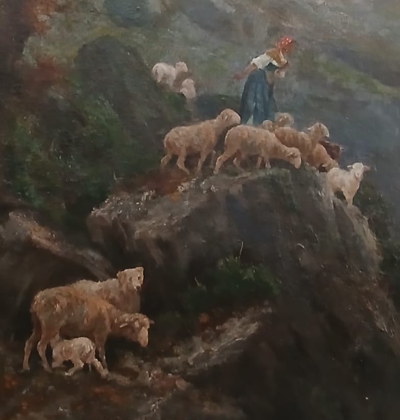Antonino Leto 'Pascolando su monte Solaro'. Opera ad olio su tela di cm.145x122.-photo-4