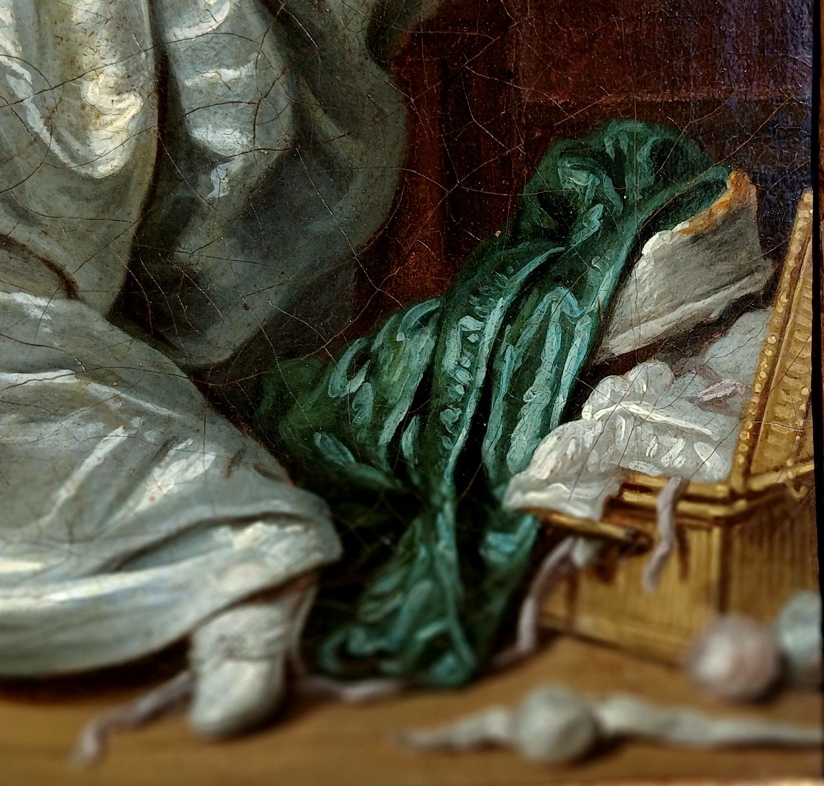 J.B.Greuze 'Lo Specchio Rotto' Replica con  bottega di cm. 56x46. -photo-3