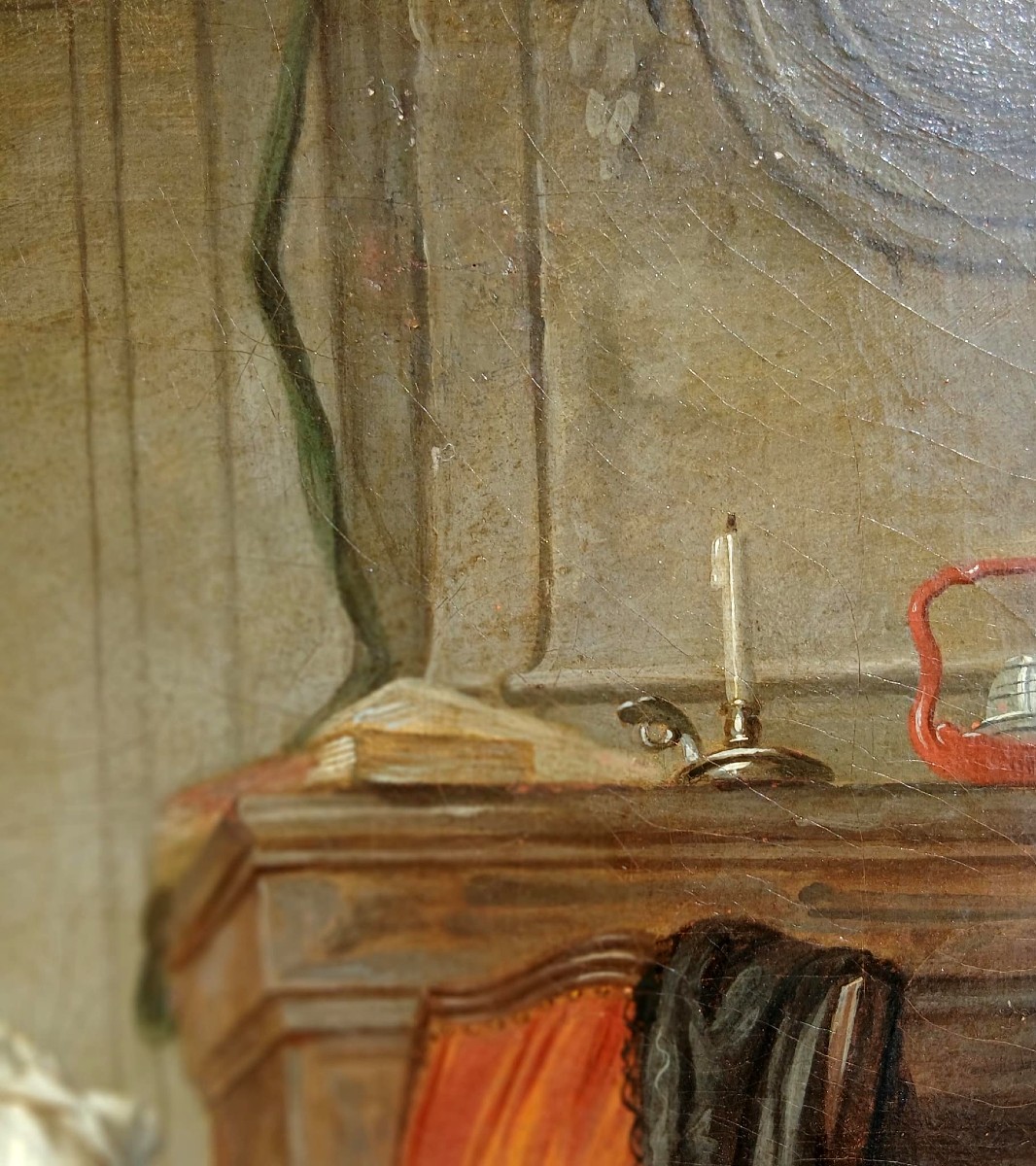 J.B.Greuze 'Lo Specchio Rotto' Replica con  bottega di cm. 56x46. -photo-2