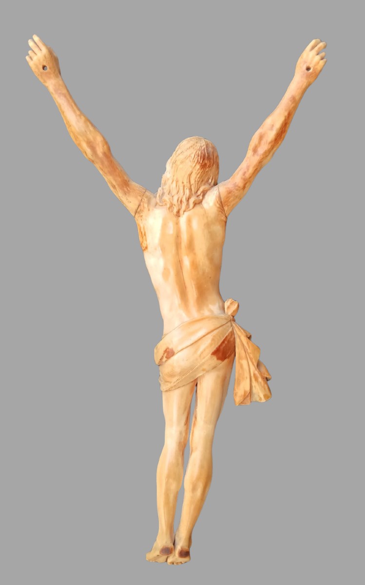 Pierre Simon Jaillot  'Cristo in Avorio' cm.42 -( Certificato CITIES )-photo-3