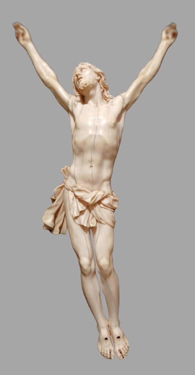 Pierre Simon Jaillot  'Cristo in Avorio' cm.42 -( Certificato CITIES )