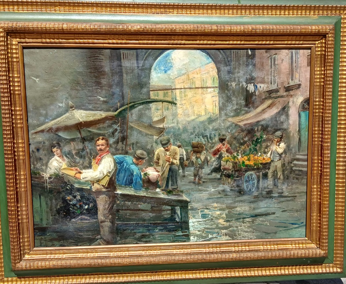 Vincenzo Migliaro. Dipinto della migliore scuola pittorica napoletana di fine 800' . -photo-3