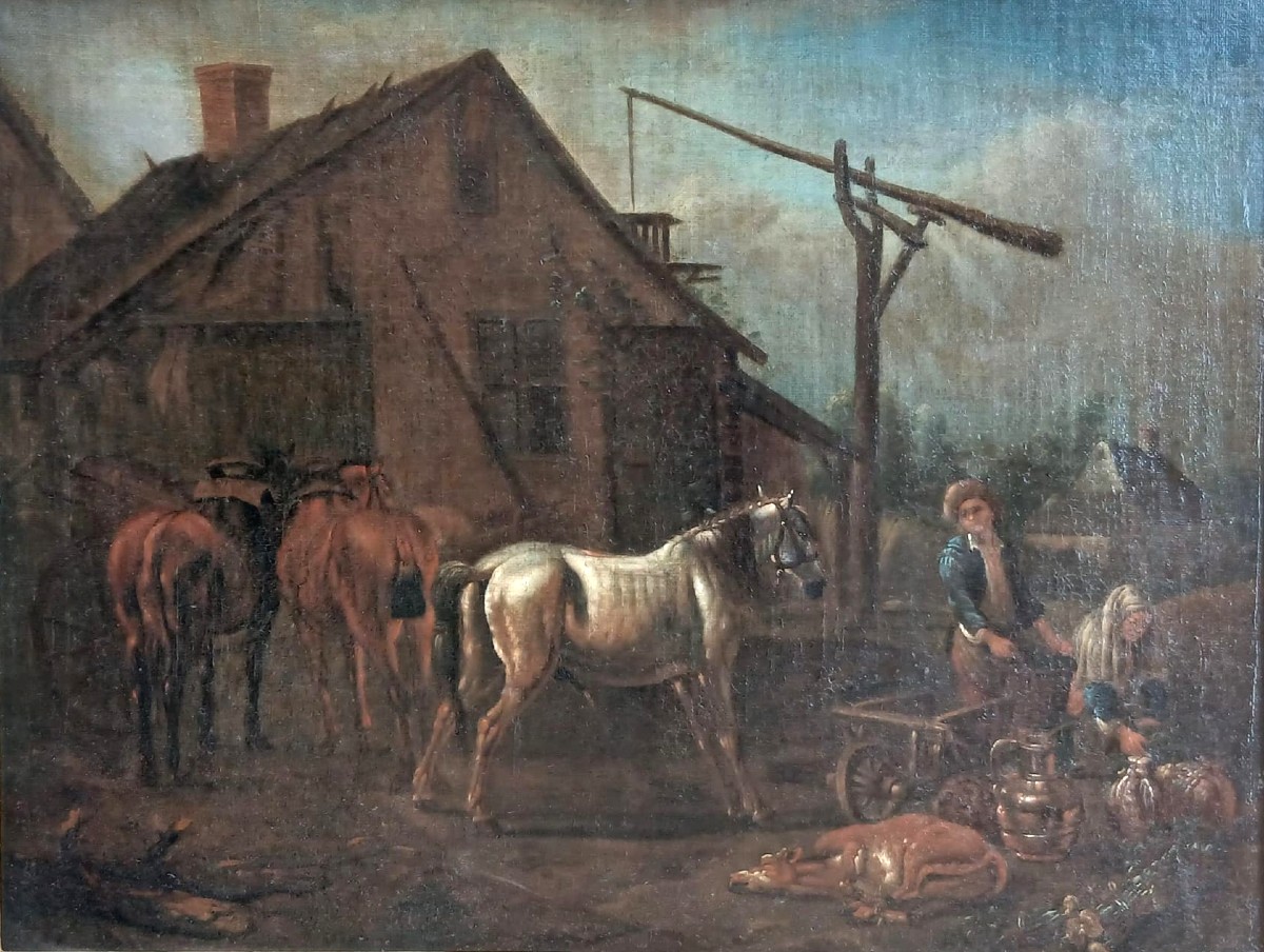 Michelangelo Cerquozzi 'La Stazione per il cambio dei cavalli' Opera pubblicata 