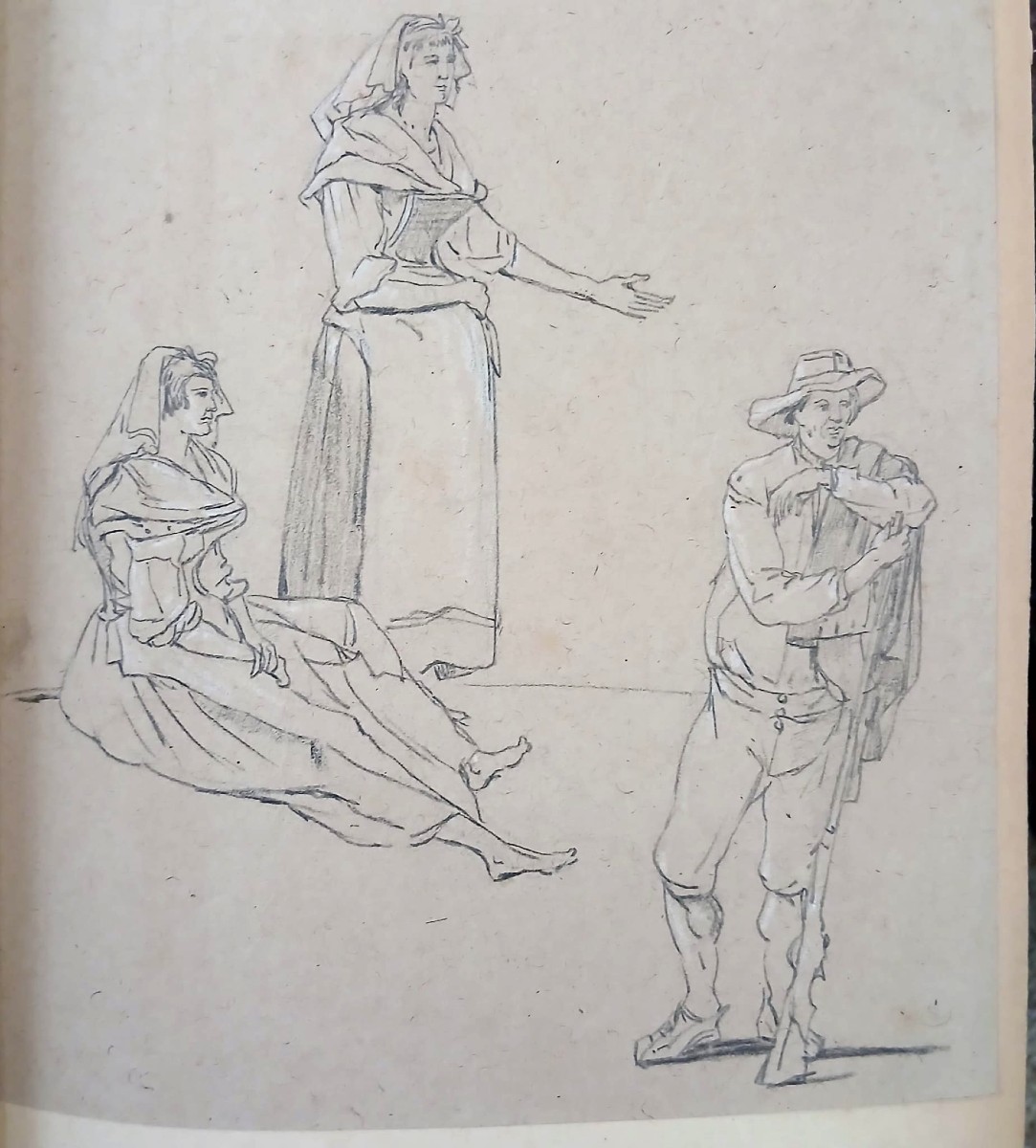 Roma Sparita. Documentazione di 19 disegni di costumi popolari della Roma inizi 800'.-photo-5