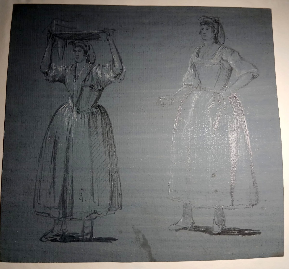 Roma Sparita. Documentazione di 19 disegni di costumi popolari della Roma inizi 800'.-photo-7