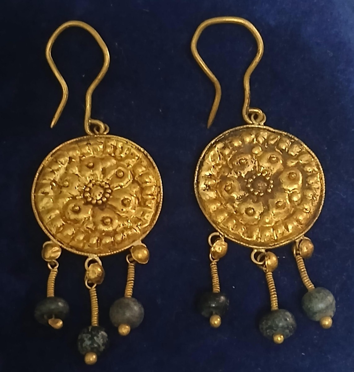 orecchini bizantini in oro zecchino a "disco"