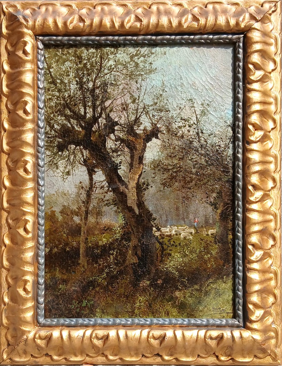 Michele Catti- Palermo 1855-1914 -'L'Albero spaccato' 1889-90- Olio su tela riportato su tavola