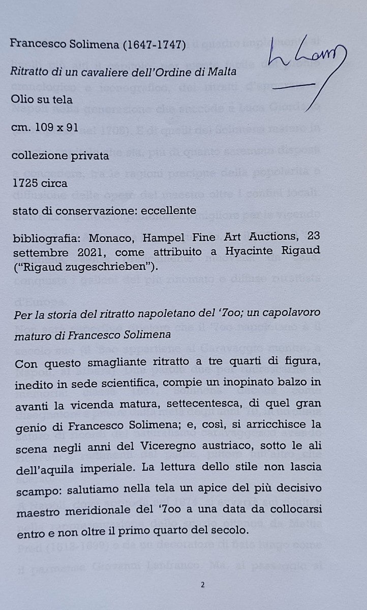 J. Matthias Von Der Schulenburg, comandante dell'Ordine di Malta, opera di Francesco Solimena-photo-2
