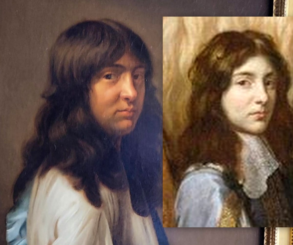 Charles Le Brun. Autoritratto giovanile con lunghi capelli sciolti.-photo-2