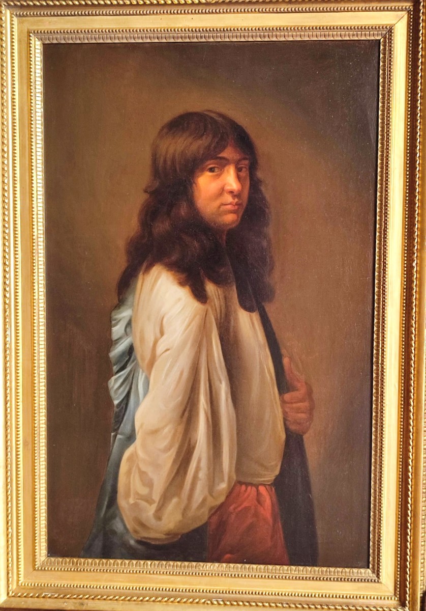 Charles Le Brun. Autoritratto giovanile con lunghi capelli sciolti.-photo-2