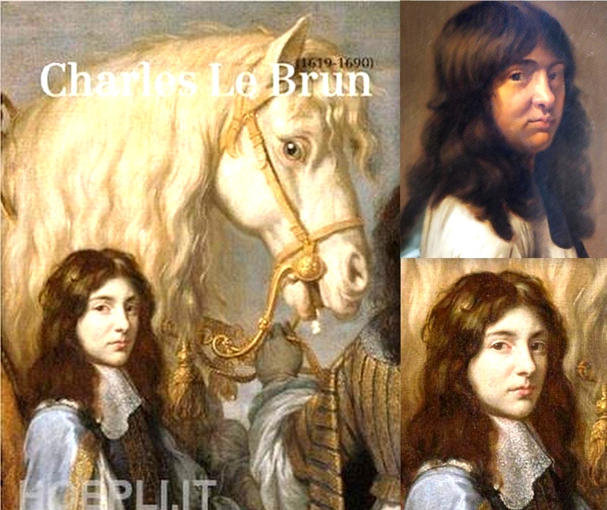 Charles Le Brun. Autoritratto giovanile con lunghi capelli sciolti.-photo-2
