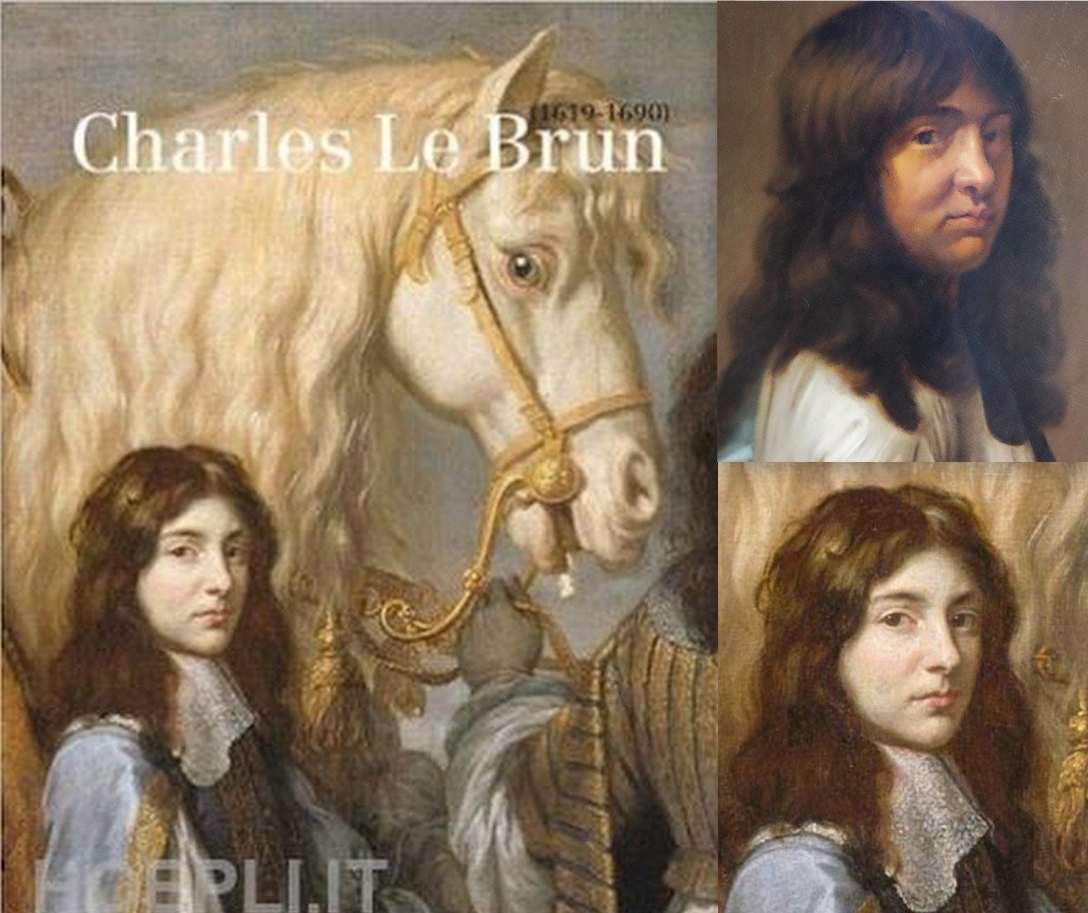 Charles Le Brun. Autoritratto giovanile con lunghi capelli sciolti.-photo-1