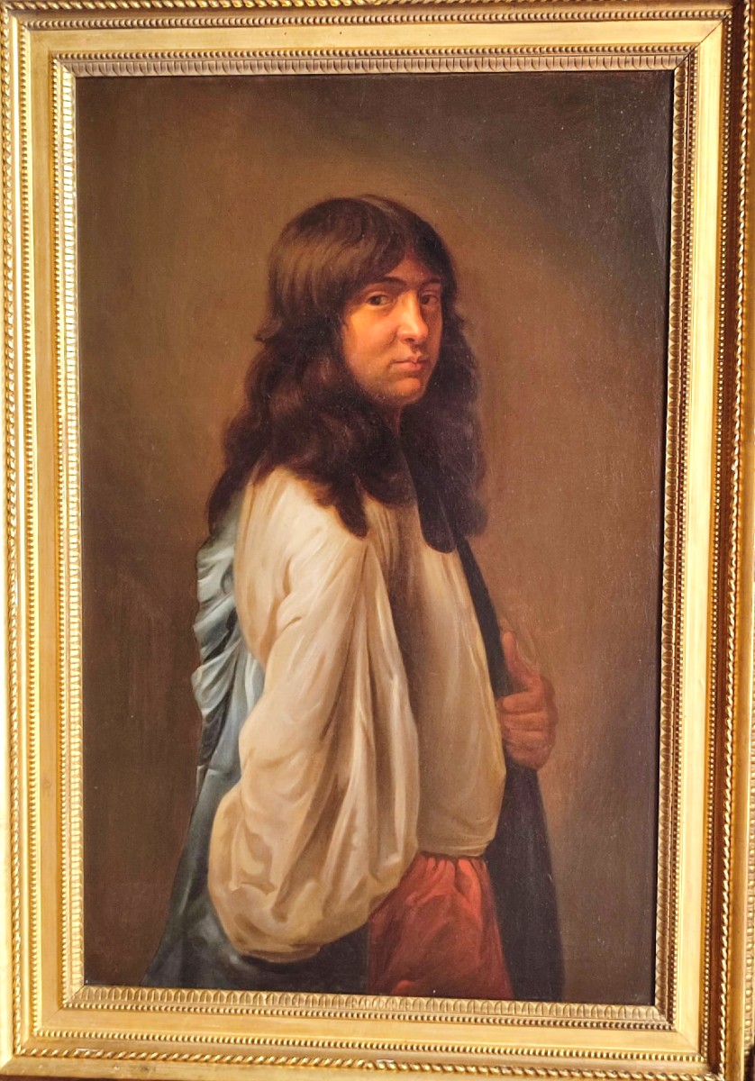 Charles Le Brun. Autoritratto giovanile con lunghi capelli sciolti.