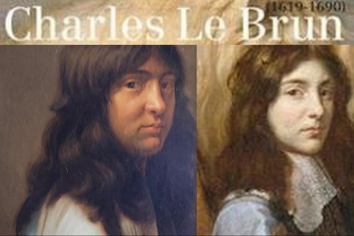 Charles Le Brun. Autoritratto giovanile con lunghi capelli sciolti.