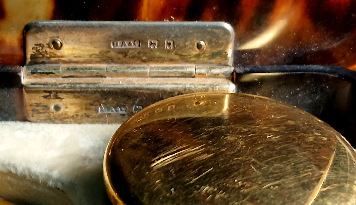 Scrigno in tartaruga, Necessaire argento laminato oro 'Asprey 'fornitori della regina Vittoria.-photo-4