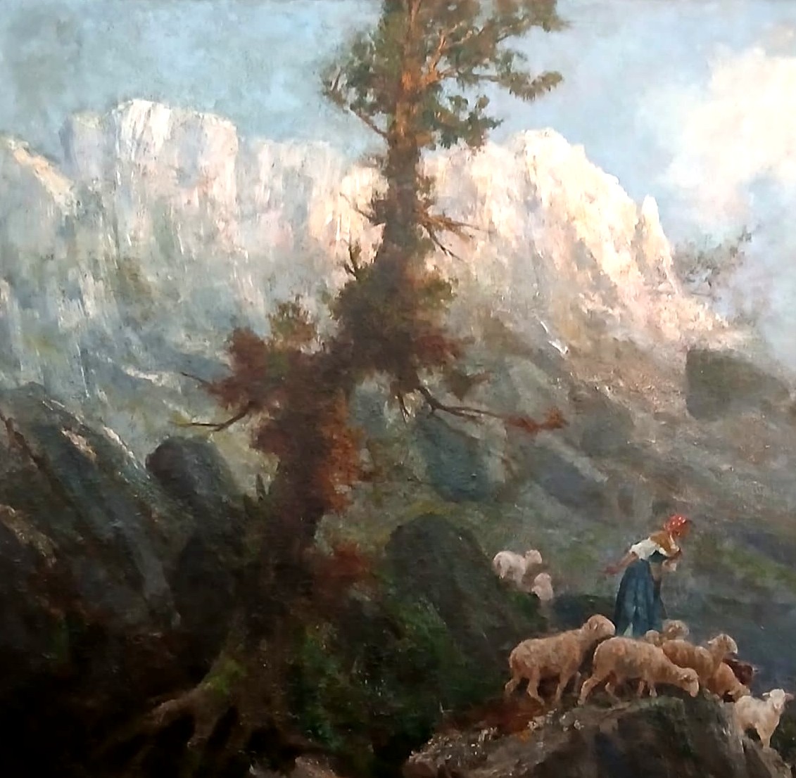 Antonino Leto 'Pascolando su monte Solaro' olio su tela cm.145x122.-photo-4