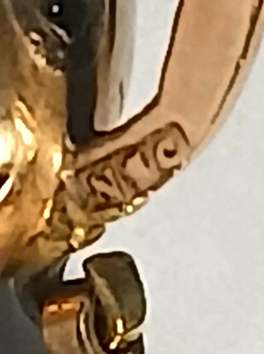 Boucles d'oreilles en or 14 carats ciselé, . Poinçons du Royaume des Deux-Sicile 1830-photo-2