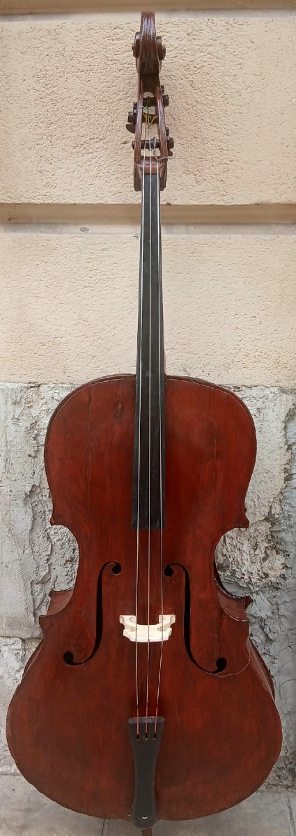  Contrabasso 4/4 a tre corde, di liuteria italiana, altezza cm.185 circa, databile verso 1830-photo-2