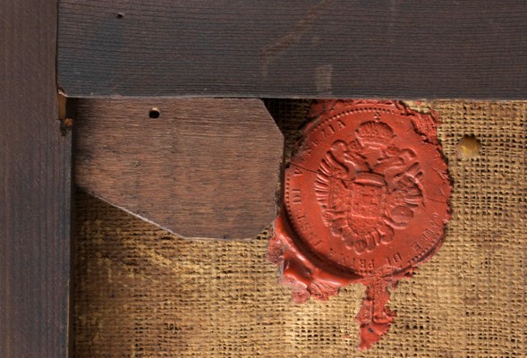 Andrea Michieli detto Il Vicentino. 'Mosè salvato dalle acque' in  splendida cornice originale.-photo-4