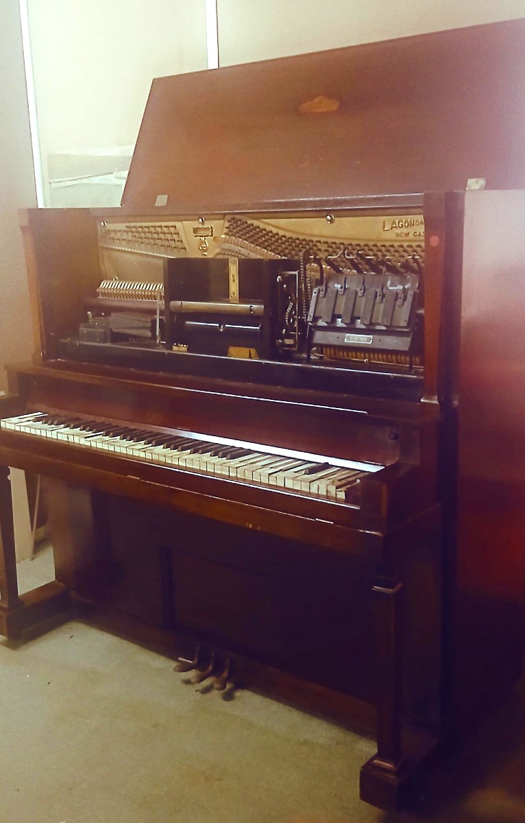 Due Autopiano a rulli. Lagonda Piano e Popper's Regent  inizi 900 meccanismi completi .-photo-4