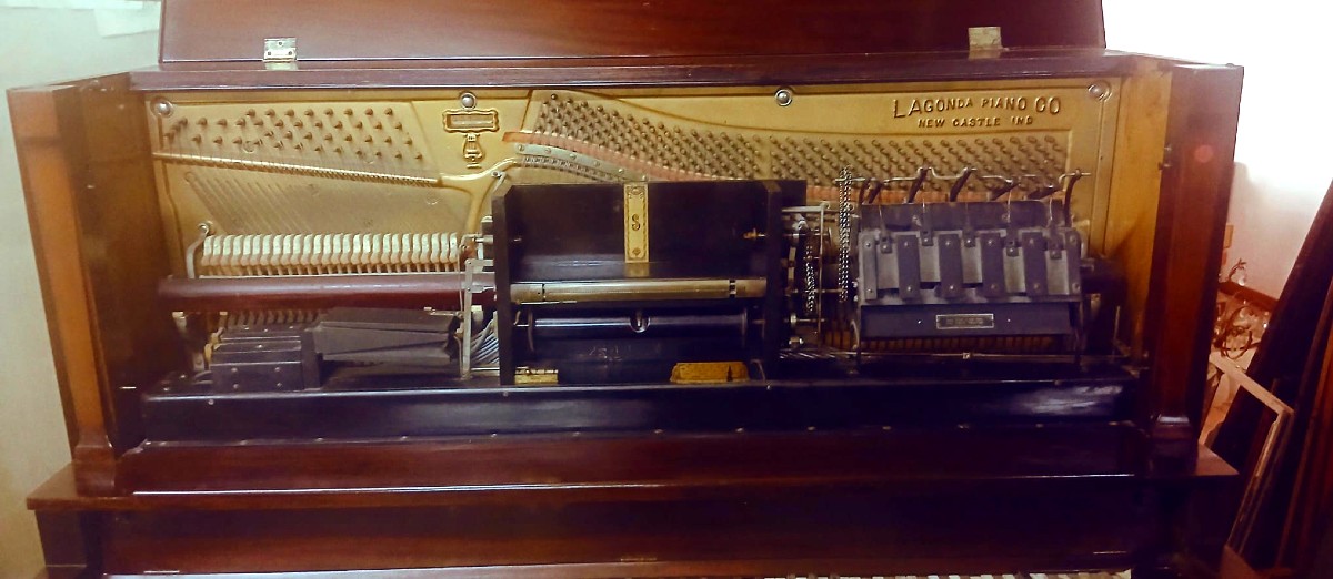 Due Autopiano a rulli. Lagonda Piano e Popper's Regent  inizi 900 meccanismi completi .-photo-8