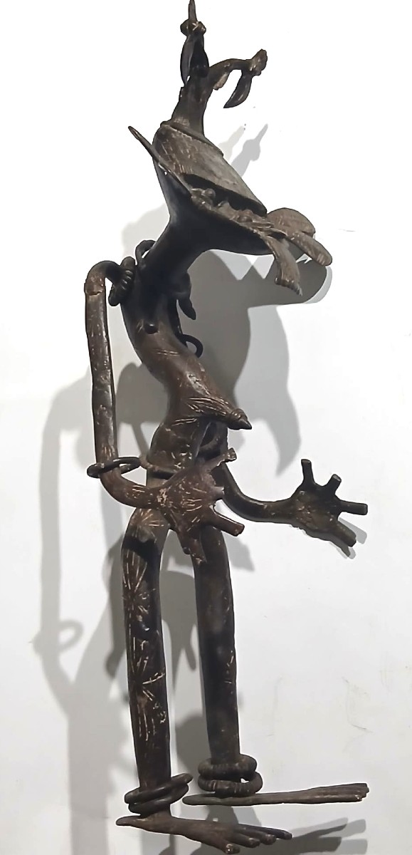 Feticcio Fon in bronzo del Benin. Potente oggetto voodoo, proteggeva da ogni minaccia.-photo-4
