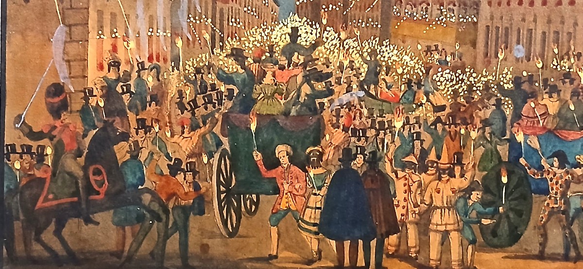 Ippolito Caffi 'Li Moccoletti', la festa del Carnevale a Roma.  Replica del soggetto  (1841)--photo-2
