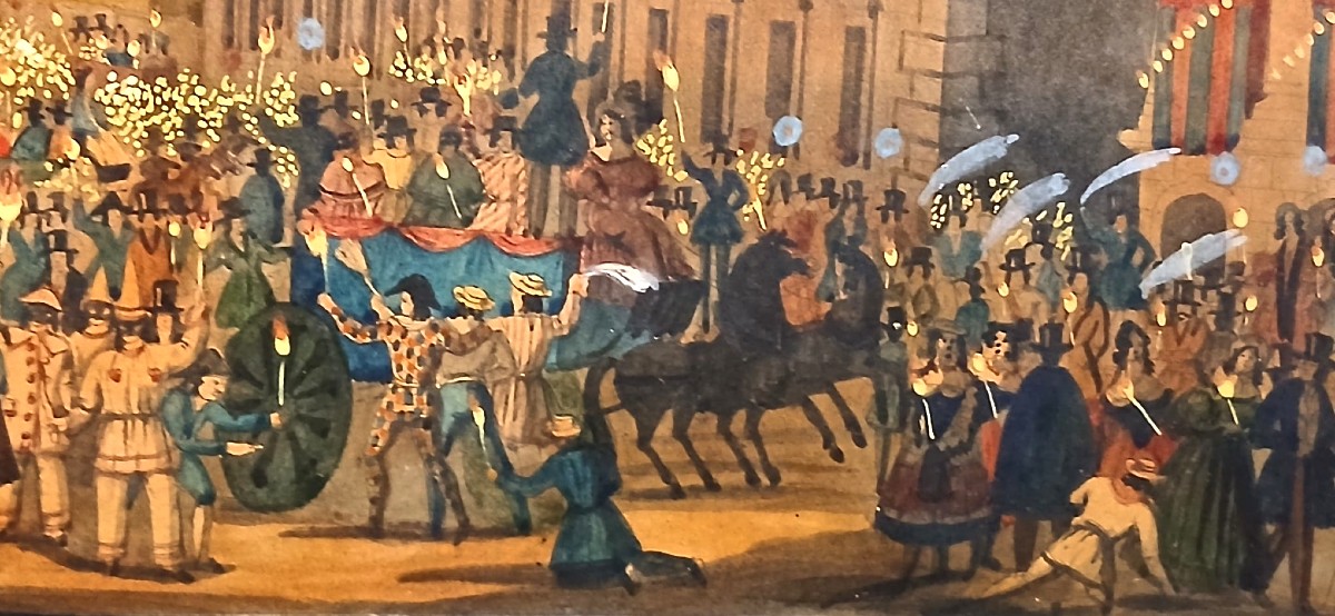 Ippolito Caffi 'Li Moccoletti', la festa del Carnevale a Roma.  Replica del soggetto  (1841)--photo-3