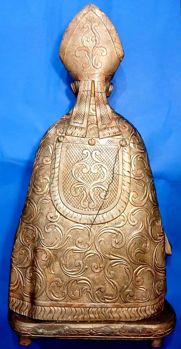 San Gennaro - Scultura lignea e pastiglia dorata, epoca Luigi XVI - Italia sec. XVIII-photo-3