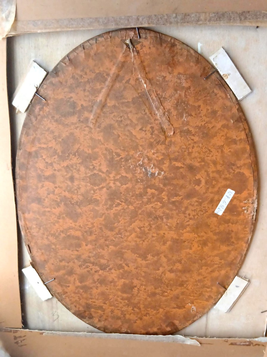 Jean Pezous, 'Pierrot Musicista'. Olio su cartone pressato databile cerso il 1850. Opera inedit-photo-4