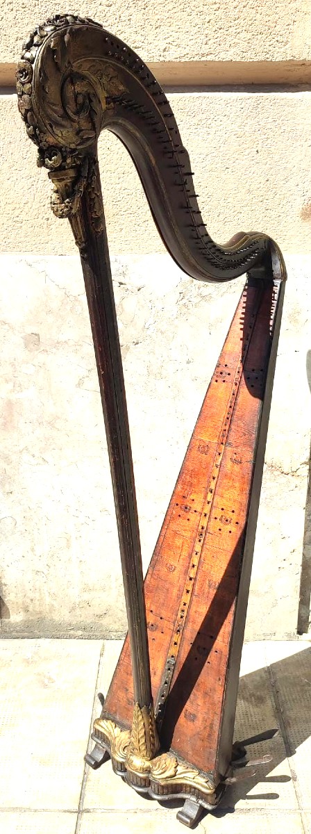 Arpa di Georges Cousineau e del figlio Jacques-Georges Cousineau - Parigi 1780-90-photo-3