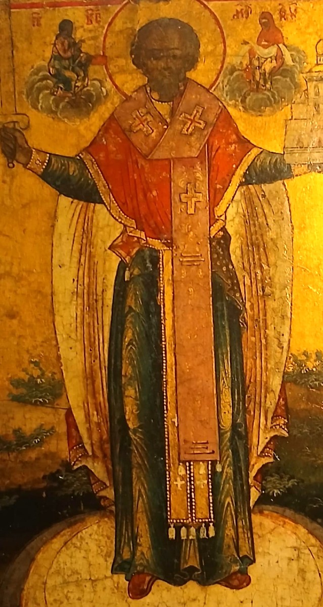 San Nicola di Mozajsk. Icona della scuola di Mosca del primo 800'.  (cm.31x26)-photo-2