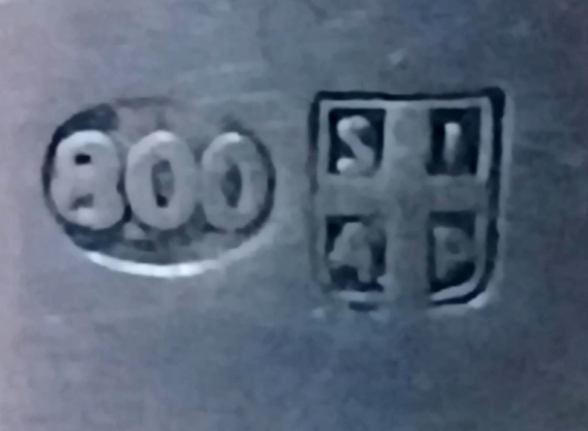 Coppia bottiglie in cristallo di Bohemia intagliato color verde,bocche in argento 800.-photo-3