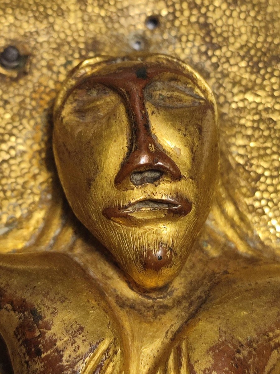 Crocifisso Longobardo in rame dorato a mercurio. (569-774 d.c)-photo-1