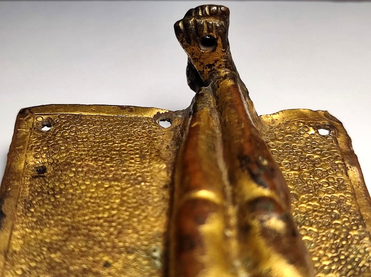 Crocifisso Longobardo in rame dorato a mercurio. (569-774 d.c)-photo-4