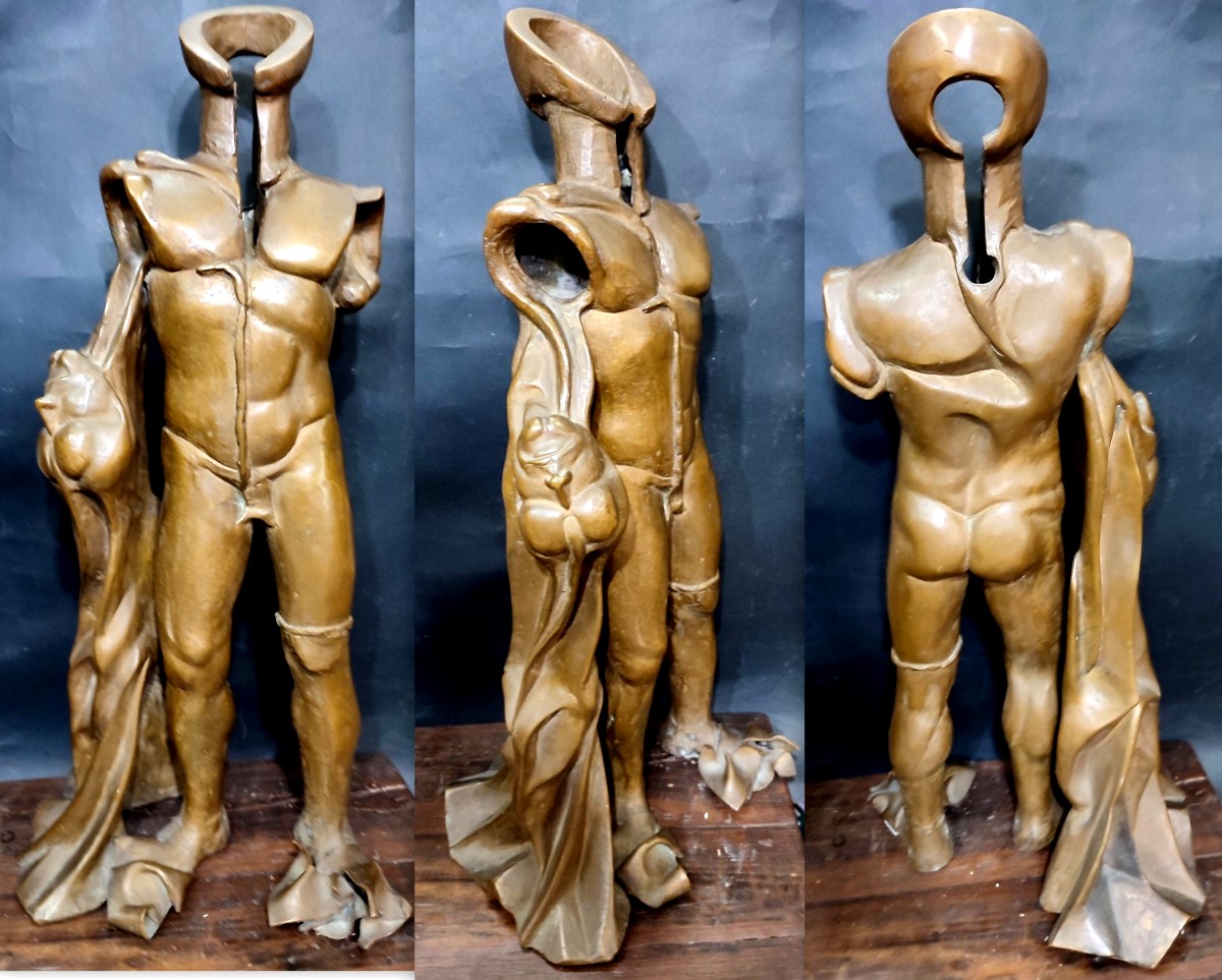 Umberto Boccioni 'L'Uomo Bruco' ovvero 'Fusione di Forma Umana' cm.80 (1911-1912)-photo-2