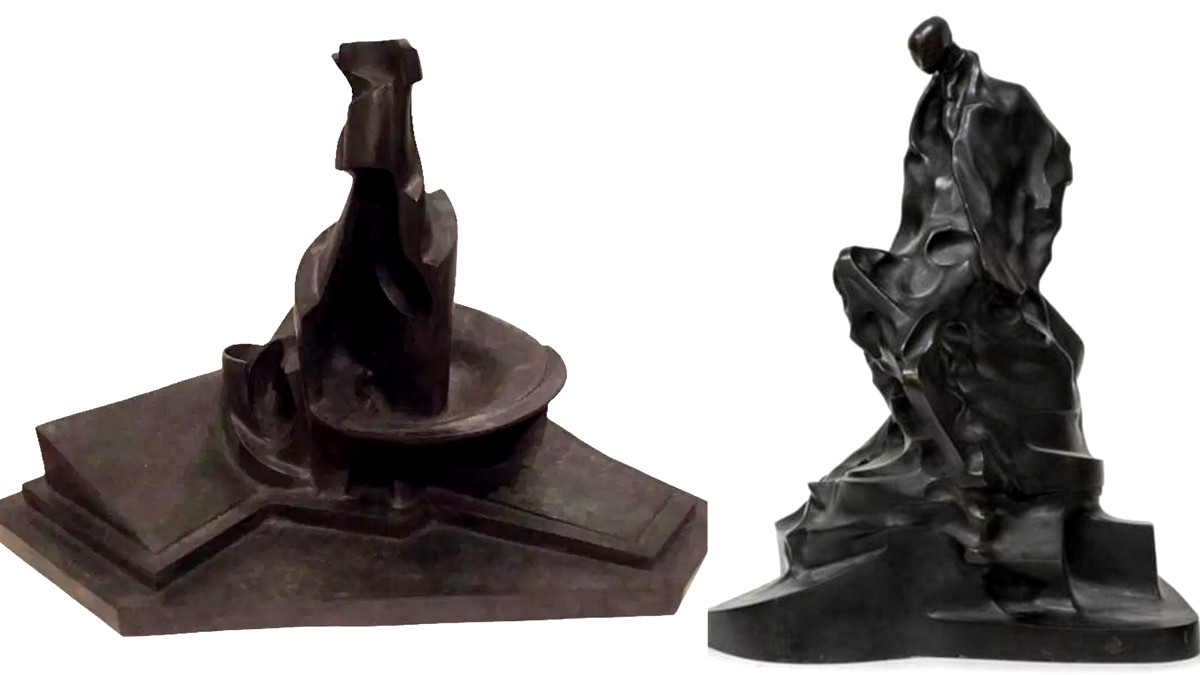 Umberto Boccioni 'L'Uomo Futurista' una scultura  invisibile. Bronzo a cera persa cm 58x45.-photo-4