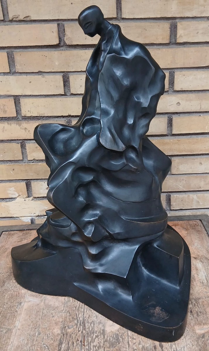 Umberto Boccioni 'L'Uomo Futurista' Fusione di roccia uomo e mantello-Bronzo  cm 58x45.-photo-2