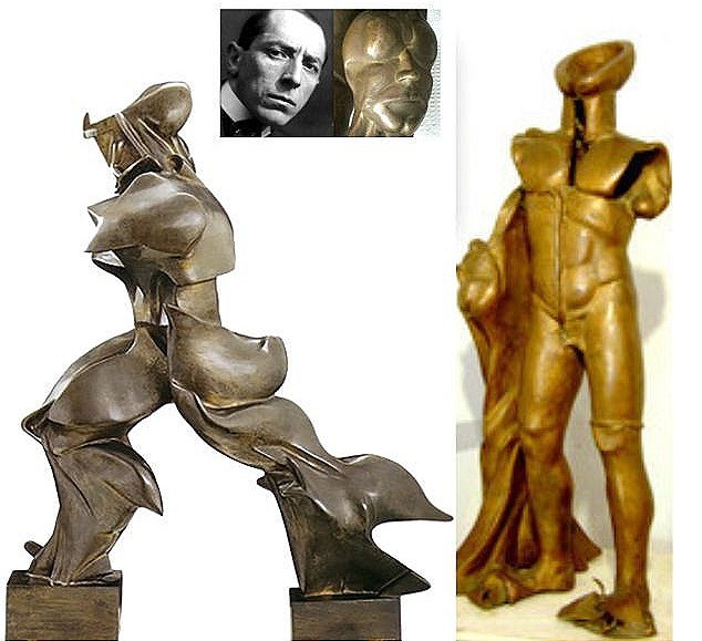 Umberto Boccioni 'L'Uomo Bruco' ovvero 'Fusione di Forma Umana' cm.80 (1911-1912)-photo-2