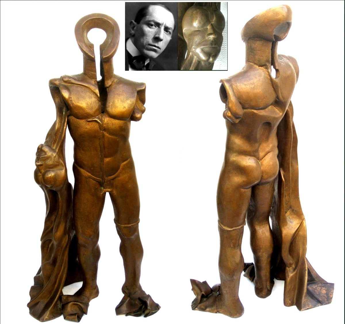 Umberto Boccioni 'L'Uomo Bruco' ovvero 'Fusione di Forma Umana' cm.80 (1911-1912)-photo-1