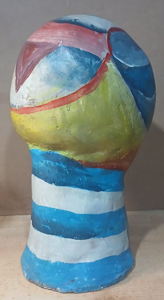 Scultura Cubista  policroma, polimaterica, (in studio) . Russia primi '900.-photo-3