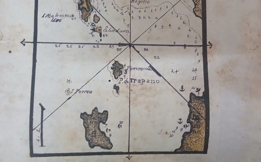 Planimetria della città di Trapani e del suo golfo realizzata a tempera su carta nel 1634.-photo-3